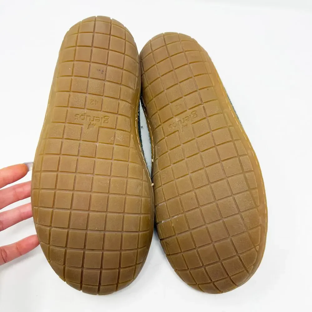 Glerups Dark Moss Green Wool Slippers with Rubber Sole Men's Size 42/9 EUC
